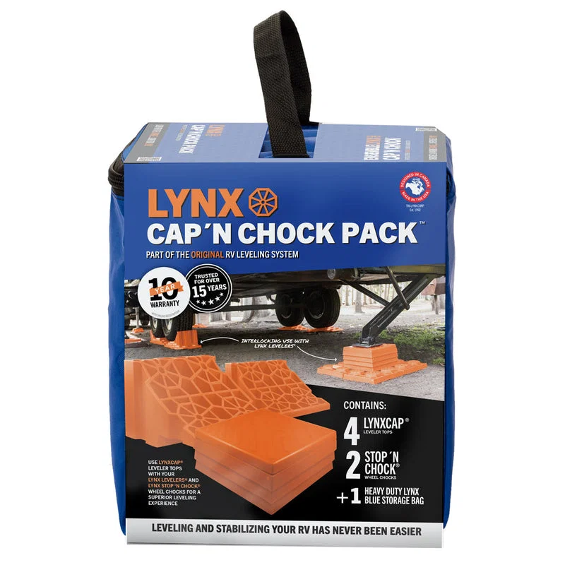 00071 – TRI-LYNX Trailer Leveling Kit, With Four 00019 Leveling Block/ Two 00018 Wheel Chock/ Lynax Blue Bag